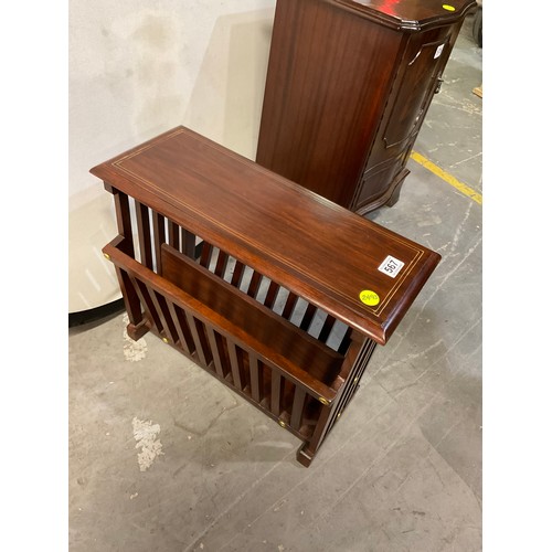 567 - MODERN MAHOGANY INLAID MAGAZINE RACK TABLE W20