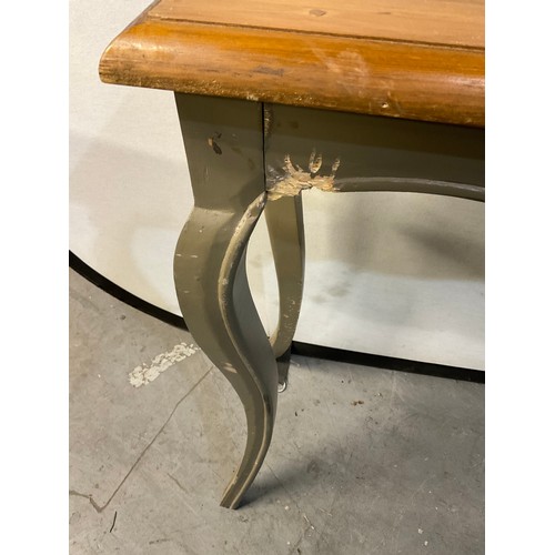 575 - MODERN PINE CONSOLE TABLE WITH PAINTED BASE A/F W35