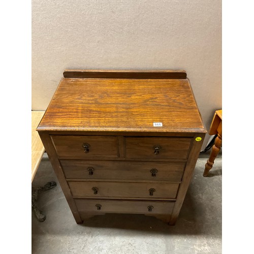 565 - VINTAGE 1950S OAK TWO OVER THREE BEDROOM CHEST W30