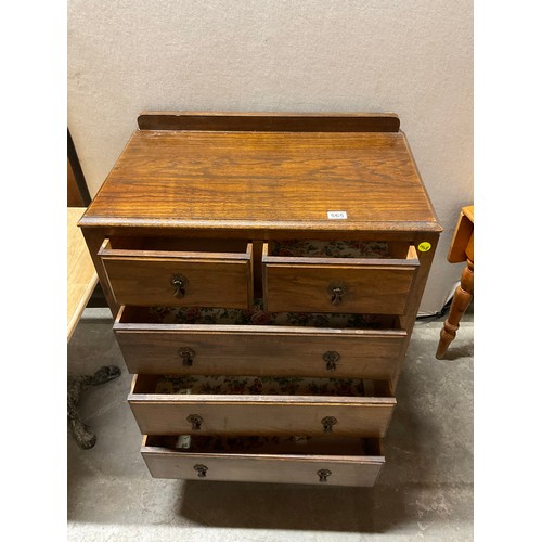 565 - VINTAGE 1950S OAK TWO OVER THREE BEDROOM CHEST W30