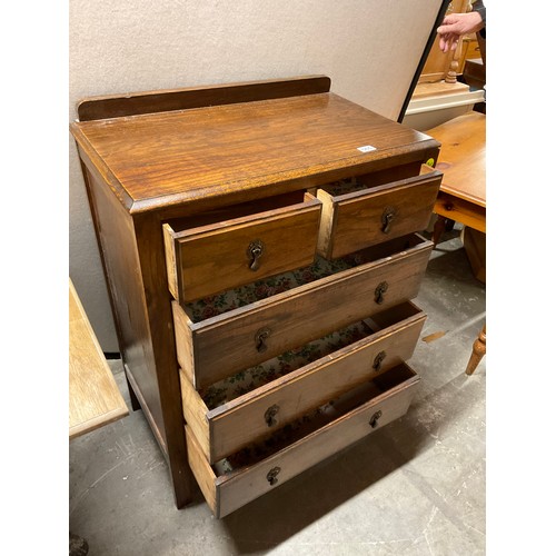 565 - VINTAGE 1950S OAK TWO OVER THREE BEDROOM CHEST W30