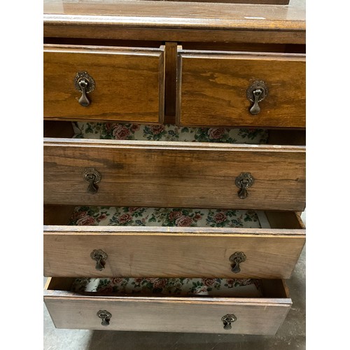 565 - VINTAGE 1950S OAK TWO OVER THREE BEDROOM CHEST W30