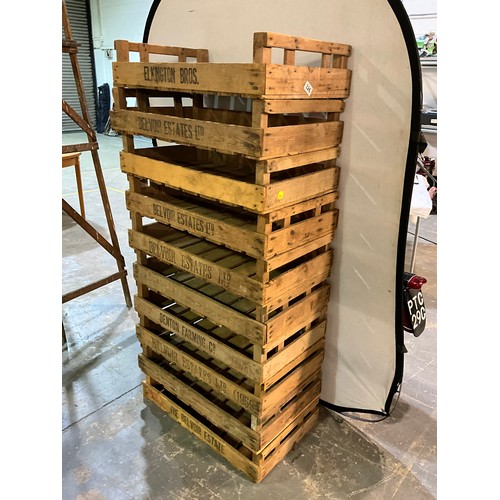 326 - 10 VINTAGE CRATES MOSTLY MARKED BELVOIR ESTATES