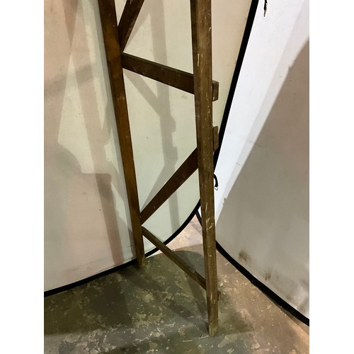 328 - LARGE VINTAGE WOODEN STEPLADDER (WORMED)