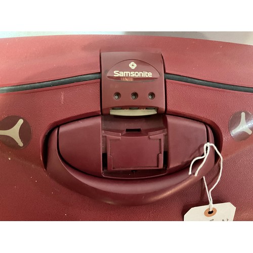 342 - 2 SAMSONITE BURGUNDY/RED  SUITCASES AND ONE OTHER