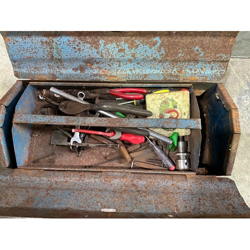 357 - THREE LARGE METAL TOOL BOXES AND CONTENTS