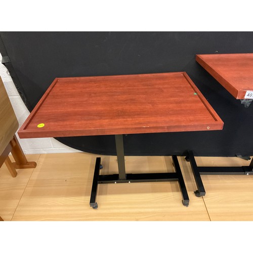 407 - PAIR OF ADJUSTABLE BED/CARD TABLES