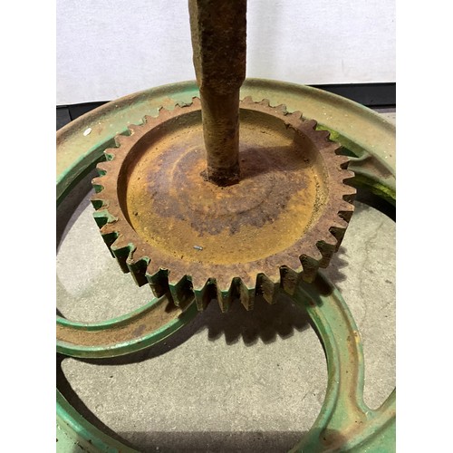 361 - VINTAGE WHEEL  AXLE AND GRINDING WHEEL COVER