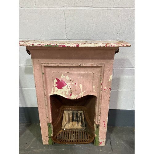 363 - VICTORIAN PAINTED CAST IRON FIRE PLACE AND GRATE H 36