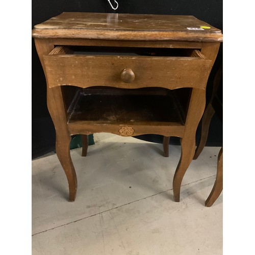 416 - TWO BEDSIDE TABLES TV UNIT AND SMALL PAINTED CHEST OF DRAWS