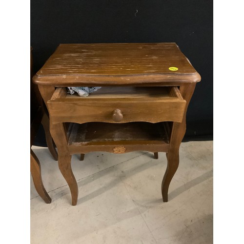 416 - TWO BEDSIDE TABLES TV UNIT AND SMALL PAINTED CHEST OF DRAWS