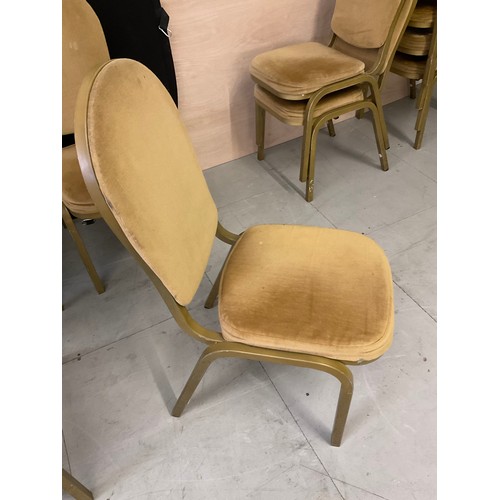 419 - TWELVE GOLD COLOURED STACKABLE THEATRE/FUNCTION CHAIRS