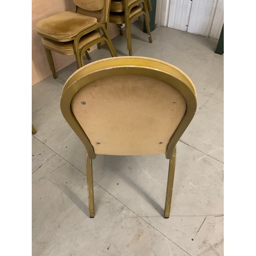 419 - TWELVE GOLD COLOURED STACKABLE THEATRE/FUNCTION CHAIRS