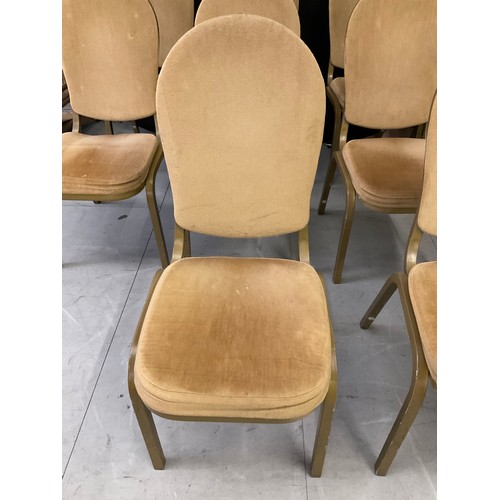 419 - TWELVE GOLD COLOURED STACKABLE THEATRE/FUNCTION CHAIRS