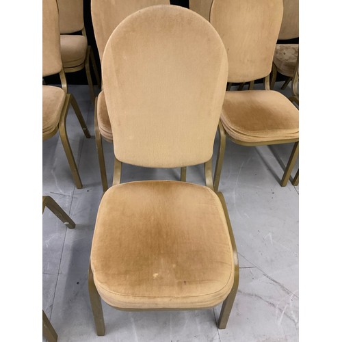 419 - TWELVE GOLD COLOURED STACKABLE THEATRE/FUNCTION CHAIRS