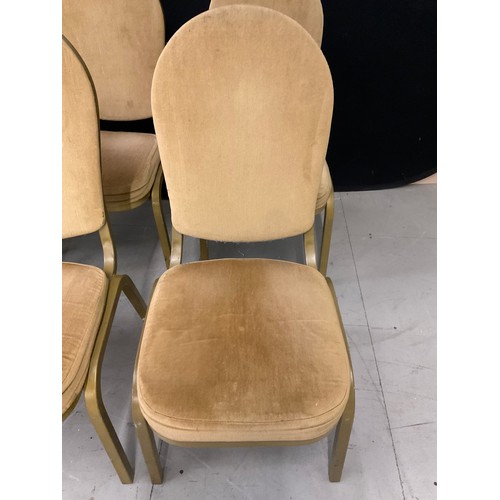 419 - TWELVE GOLD COLOURED STACKABLE THEATRE/FUNCTION CHAIRS