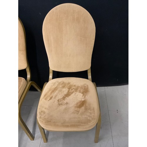 419 - TWELVE GOLD COLOURED STACKABLE THEATRE/FUNCTION CHAIRS