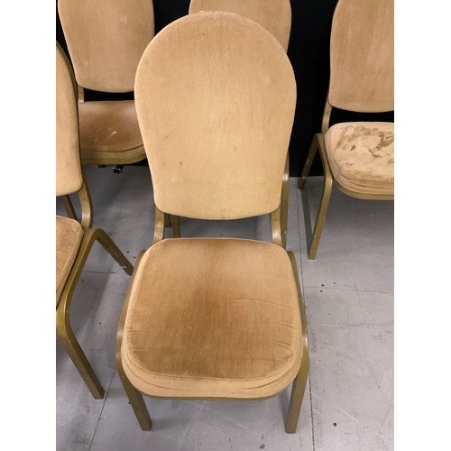 419 - TWELVE GOLD COLOURED STACKABLE THEATRE/FUNCTION CHAIRS