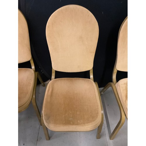 419 - TWELVE GOLD COLOURED STACKABLE THEATRE/FUNCTION CHAIRS