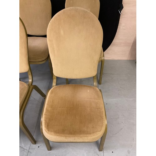 419 - TWELVE GOLD COLOURED STACKABLE THEATRE/FUNCTION CHAIRS