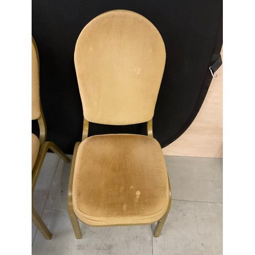 419 - TWELVE GOLD COLOURED STACKABLE THEATRE/FUNCTION CHAIRS