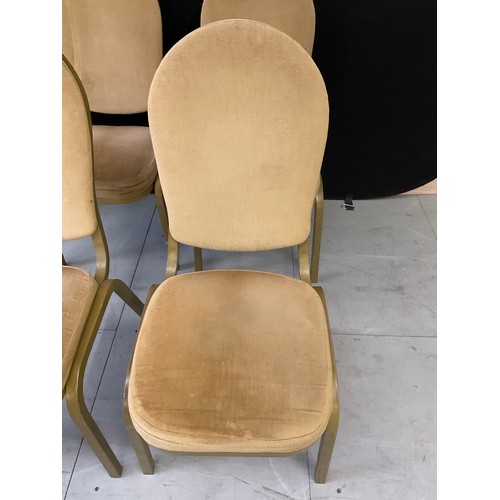 419 - TWELVE GOLD COLOURED STACKABLE THEATRE/FUNCTION CHAIRS