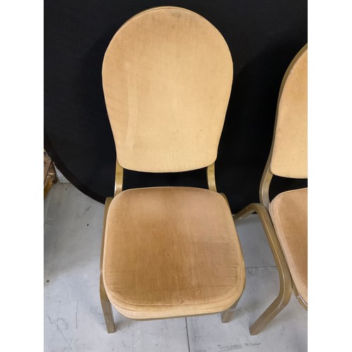 419 - TWELVE GOLD COLOURED STACKABLE THEATRE/FUNCTION CHAIRS