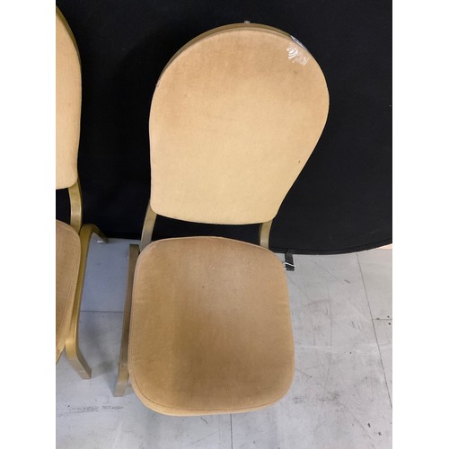 419 - TWELVE GOLD COLOURED STACKABLE THEATRE/FUNCTION CHAIRS