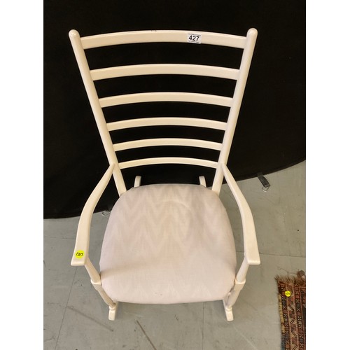 427 - WHITE PAINTED ROCKING CHAIR