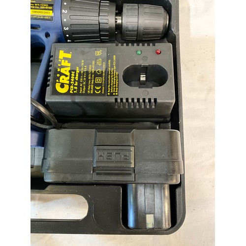 383 - ELECTRIC CORDLESS DRILL IN CASE WITH CHARGER