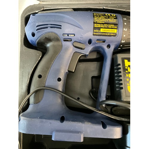 383 - ELECTRIC CORDLESS DRILL IN CASE WITH CHARGER