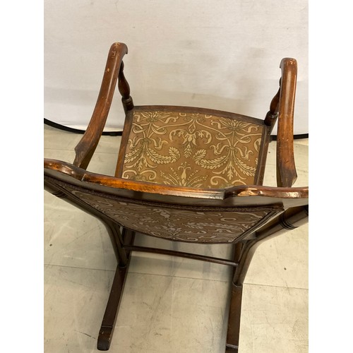 436 - VINTAGE WOODEN ROCKING CHAIR WITH UPHOLSTERED SEAT AND BACK