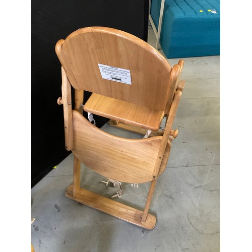 440 - PAIR OF WOODEN FOLD AWAY CHILDRENS HIGHCHAIRS