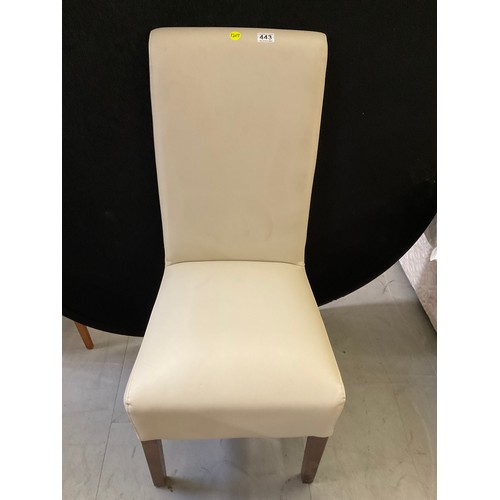 443 - CREAM LEATHER CHAIR AND FOOT STOOL A/F