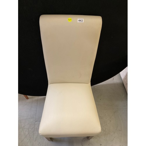 443 - CREAM LEATHER CHAIR AND FOOT STOOL A/F