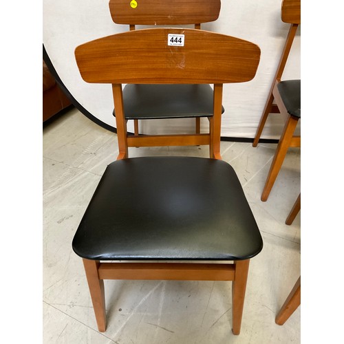 444 - FOUR RETRO VINYL COVERED DINING CHAIRS