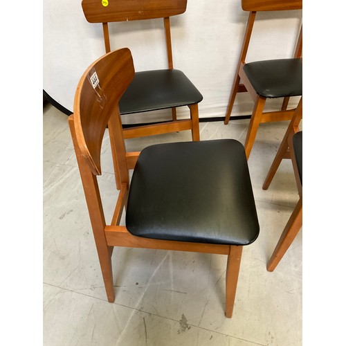 444 - FOUR RETRO VINYL COVERED DINING CHAIRS