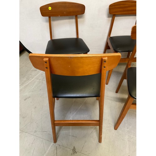 444 - FOUR RETRO VINYL COVERED DINING CHAIRS