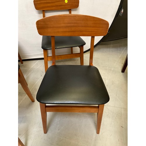 444 - FOUR RETRO VINYL COVERED DINING CHAIRS