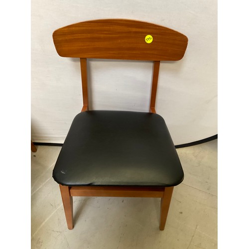 444 - FOUR RETRO VINYL COVERED DINING CHAIRS