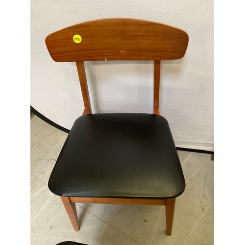 444 - FOUR RETRO VINYL COVERED DINING CHAIRS