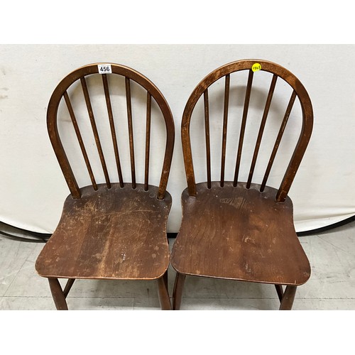 456 - PAIR OF SPINDLEBACK KITCHEN CHAIRS