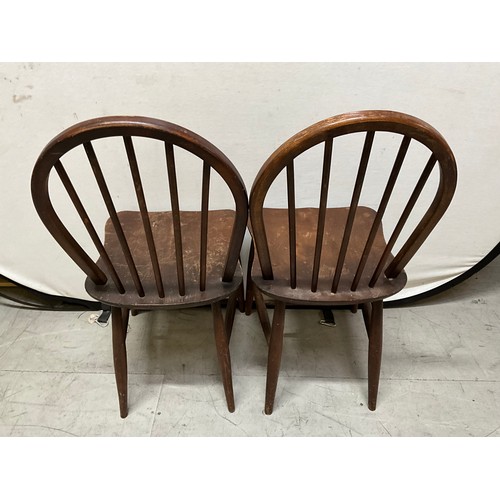 456 - PAIR OF SPINDLEBACK KITCHEN CHAIRS