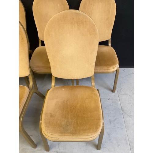 452 - ELEVEN GOLD COLOURED STACKABLE THEATRE/FUNCTION CHAIRS