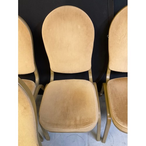 452 - ELEVEN GOLD COLOURED STACKABLE THEATRE/FUNCTION CHAIRS