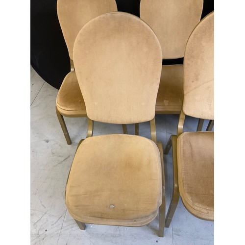 452 - ELEVEN GOLD COLOURED STACKABLE THEATRE/FUNCTION CHAIRS