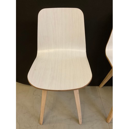 453 - SIX WHITE WOODEN CAFE CHAIRS