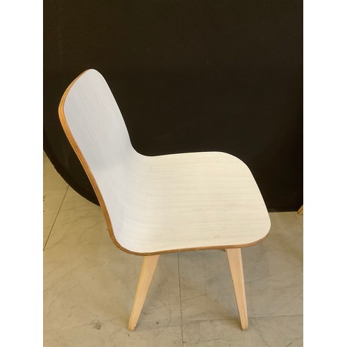 453 - SIX WHITE WOODEN CAFE CHAIRS