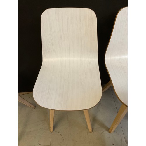 453 - SIX WHITE WOODEN CAFE CHAIRS