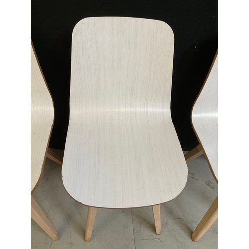 453 - SIX WHITE WOODEN CAFE CHAIRS